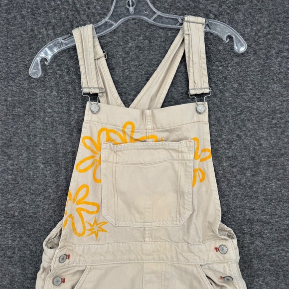 We The Free Free People Ziggy Sun Shell  Overalls Ecru Denim Straight Dungarees - Picture 3 of 14